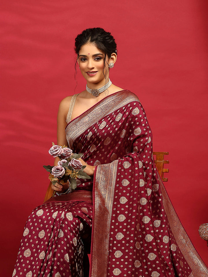 Woven Design Satin Saree