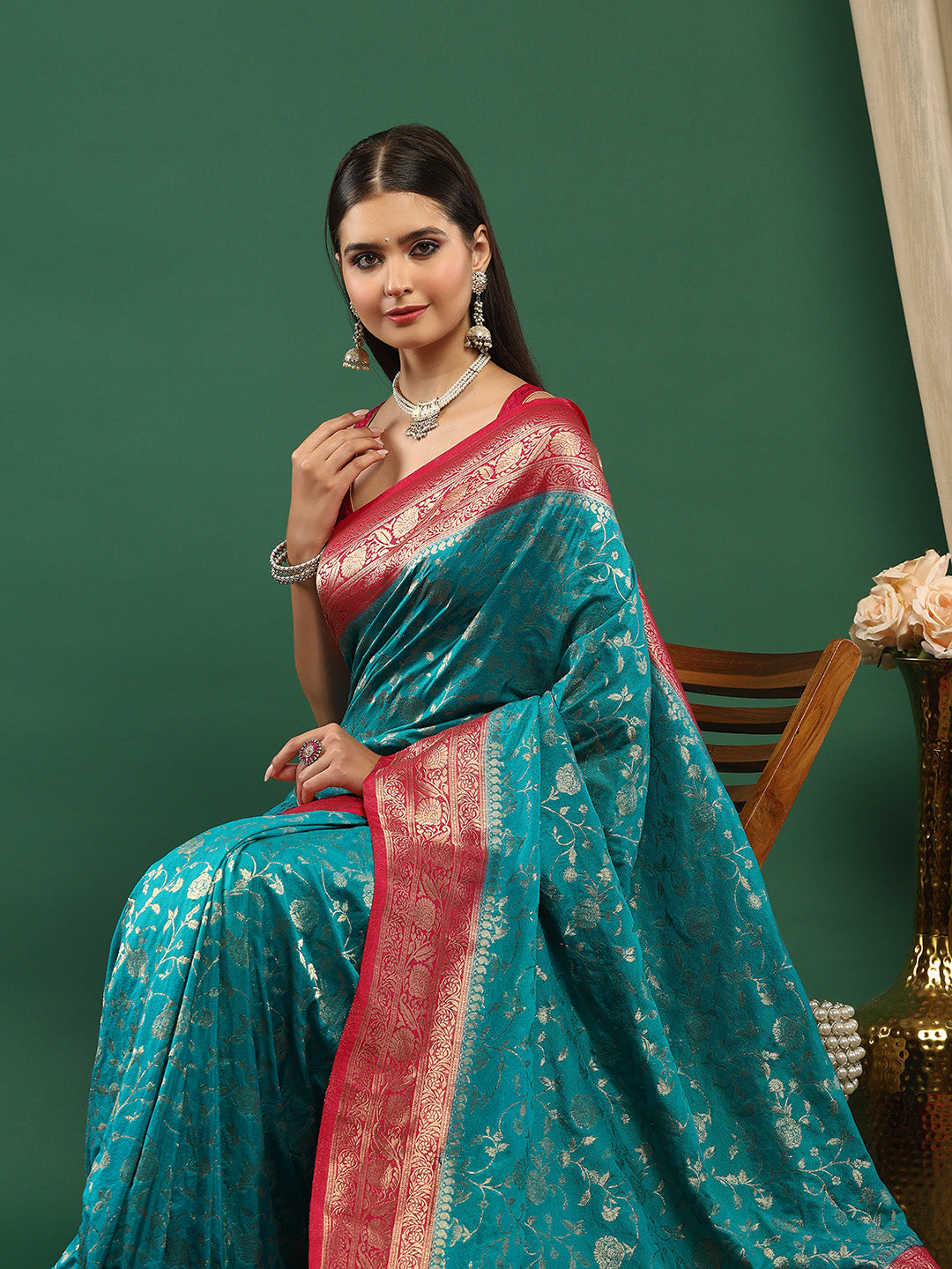 Plain Crepe Saree