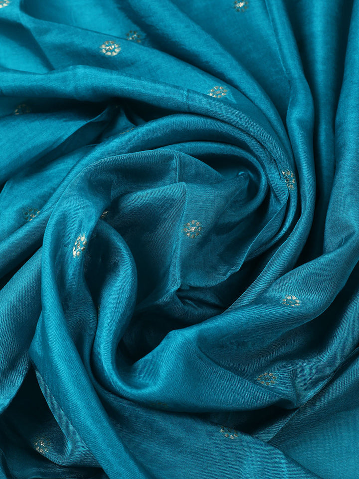 Woven Design Chanderi Unstitched Kurta With Pant &amp; Dupatta