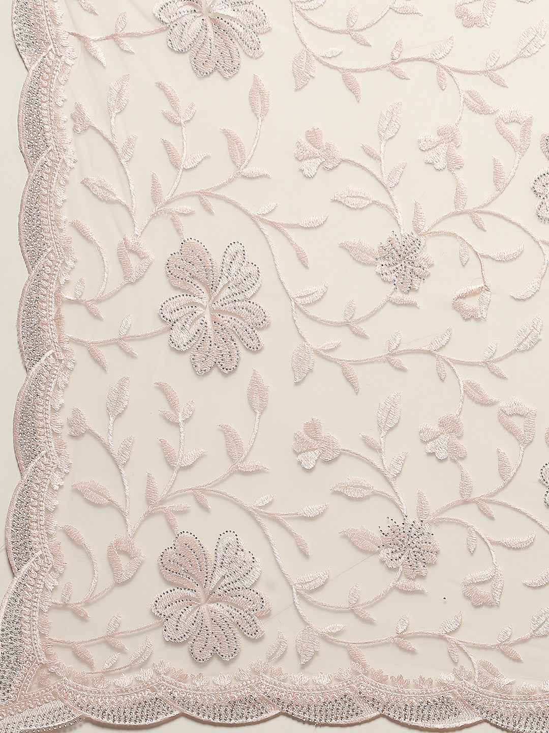 Sequence Embroidery Net Saree