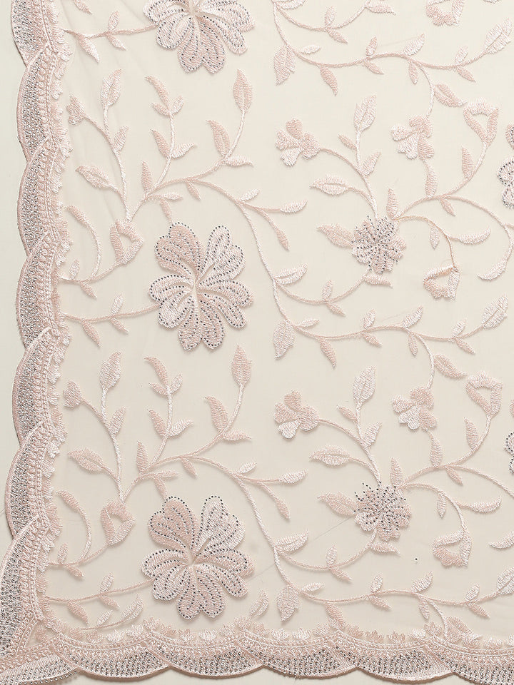 Sequence Embroidery Net Saree