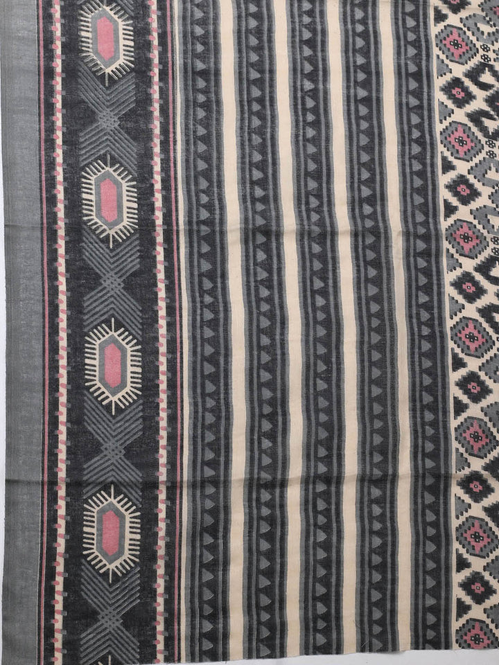 Printed Cotton Blend Unstitched Suit With Pant &amp; Dupatta