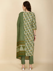 Printed Cotton Suit Set With Dupatta