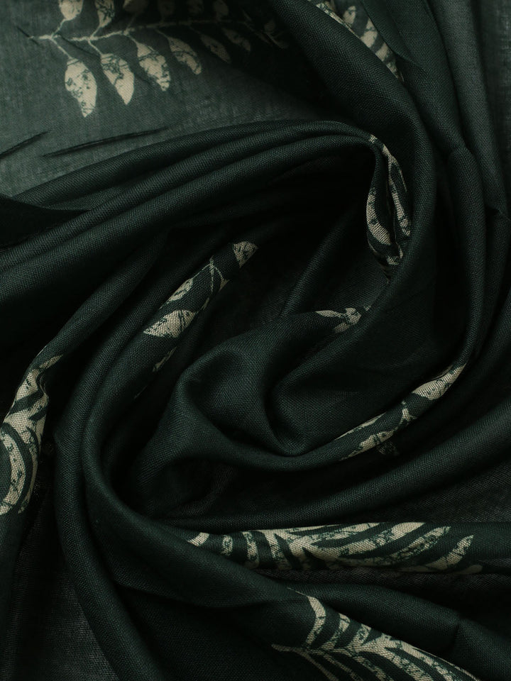 Printed Cotton Blend Unstitched Suit With Pant &amp; Dupatta