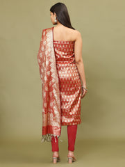 Woven Chanderi Unstitched Suit With Dupatta