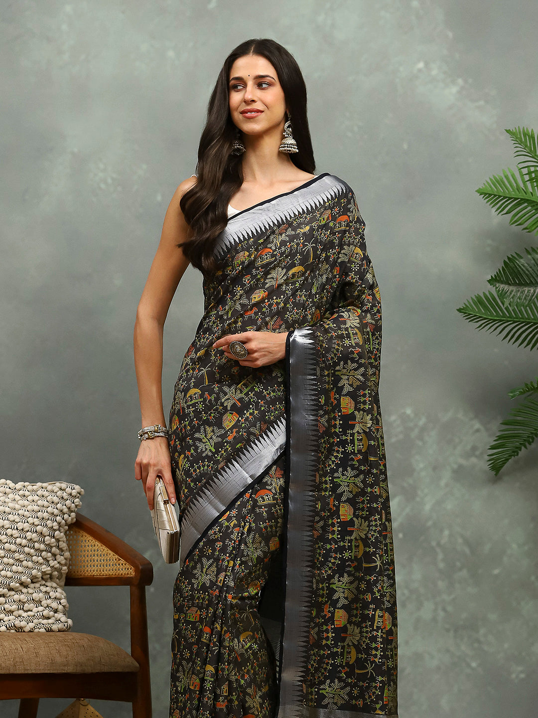Digital Printed Art Silk Saree