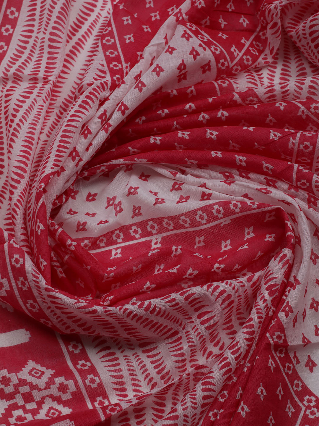 Printed Cotton Blend Unstitched Suit With Dupatta