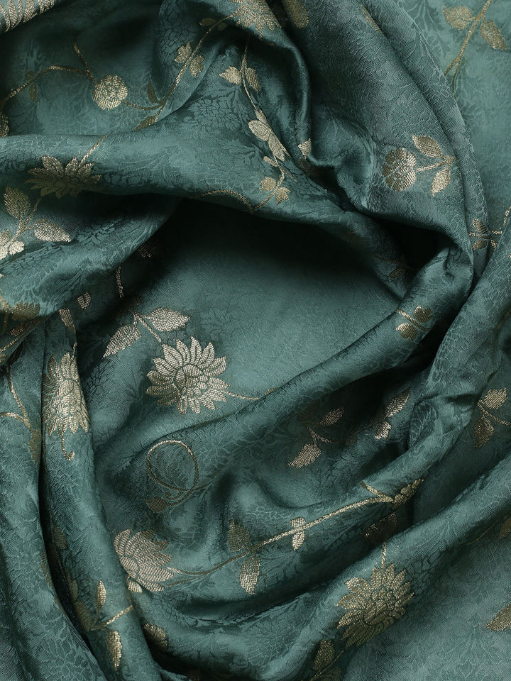 Woven Design Chanderi Unstitched Suit With Pant &amp; Dupatta