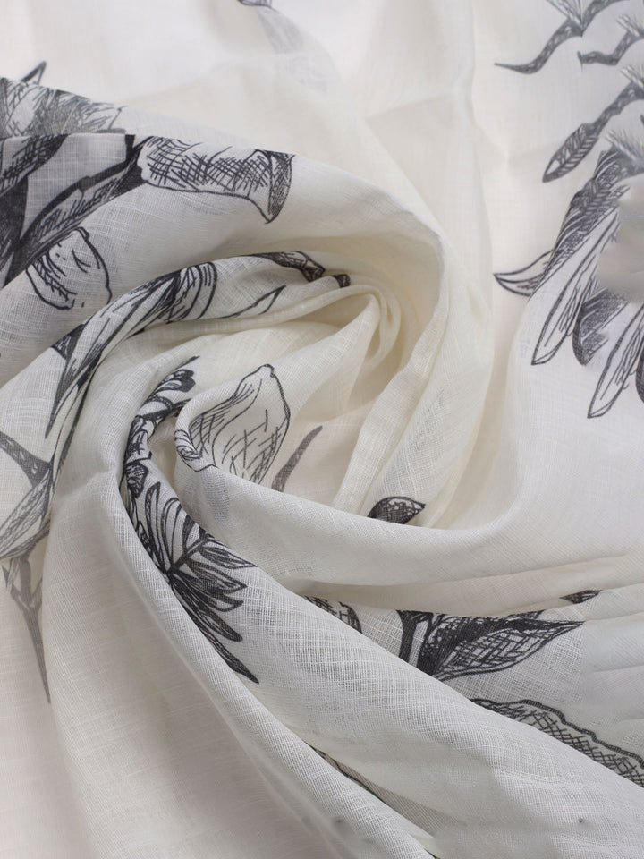 Printed Cotton Blend Unstitched Kurta With Pant &amp; Dupatta