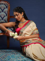 Digital Printed Art Silk Unstitched Suit With Pant & Dupatta