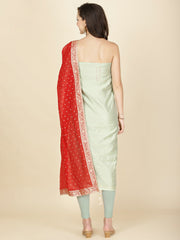 Woven Chanderi Unstitched Suit Piece With Dupatta