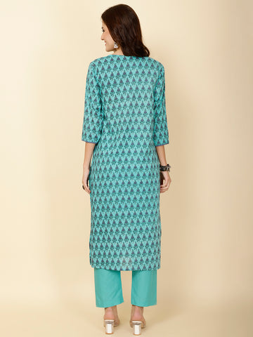 Printed Cotton Kurta Set