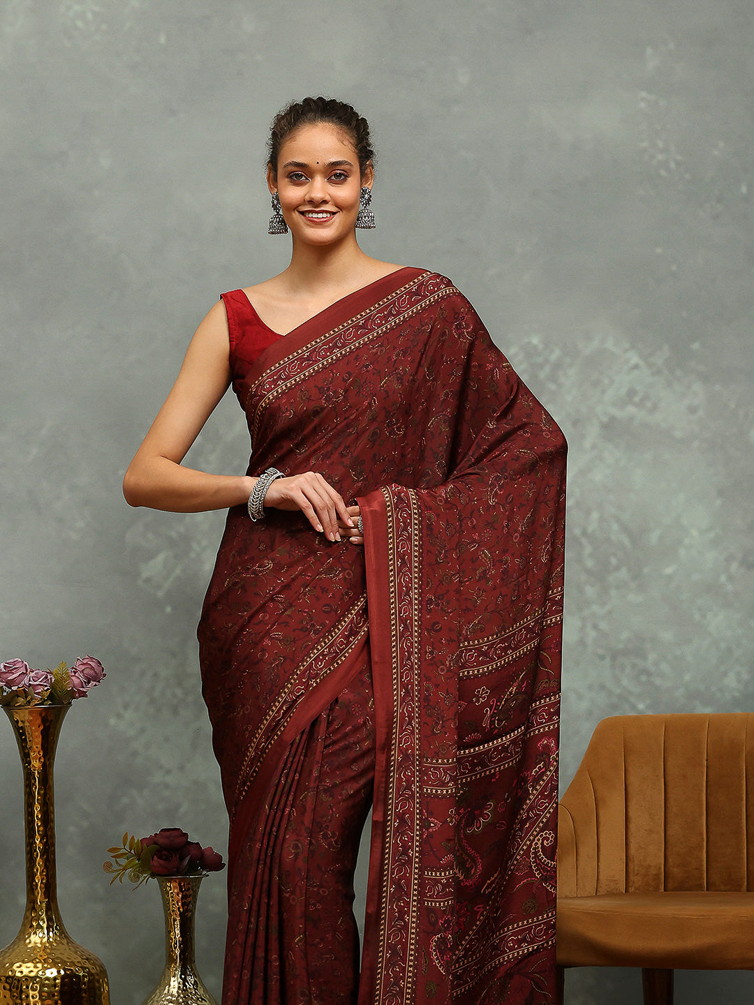 Digital Printed Crepe Saree