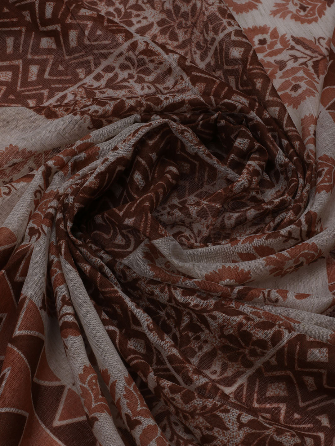 Printed Cotton Blend Unstitched Suit With Dupatta