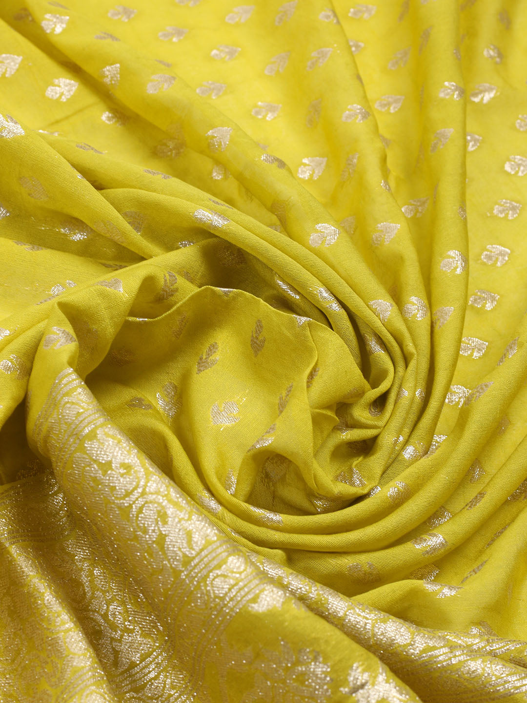 Neck Embroidered Chanderi Unstitched Suit With Dupatta