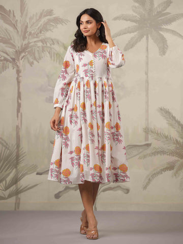 Floral Printed Cotton Dress