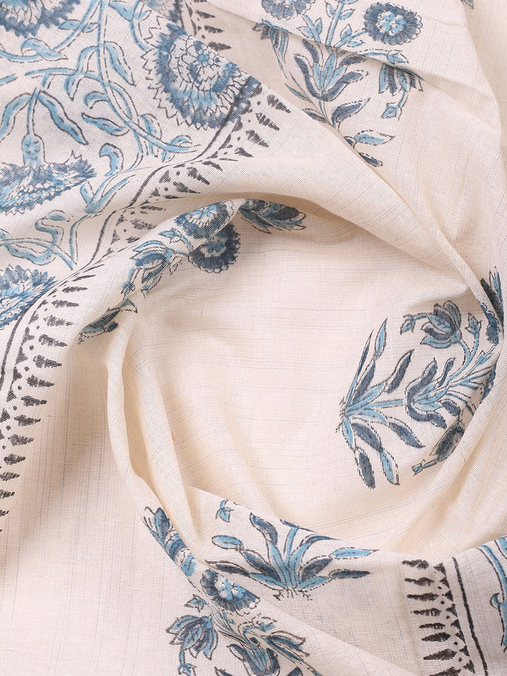 Printed Cotton Blend Unstitched Suit With Pant &amp; Dupatta