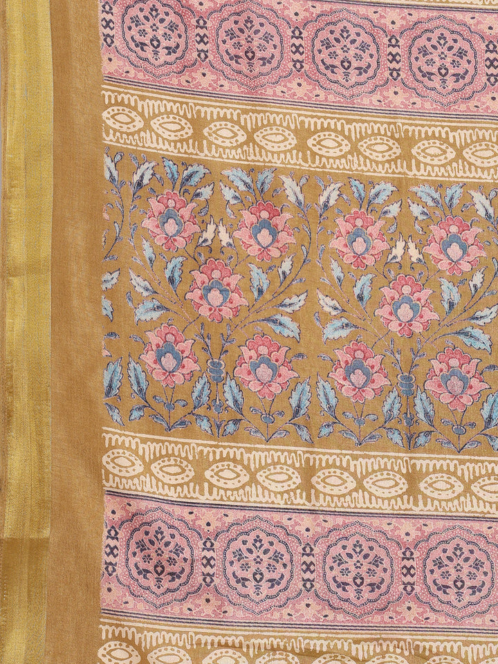 Floral Printed Art Silk Woven Saree