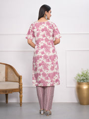 Digital Printed Muslin Kurta With Pants