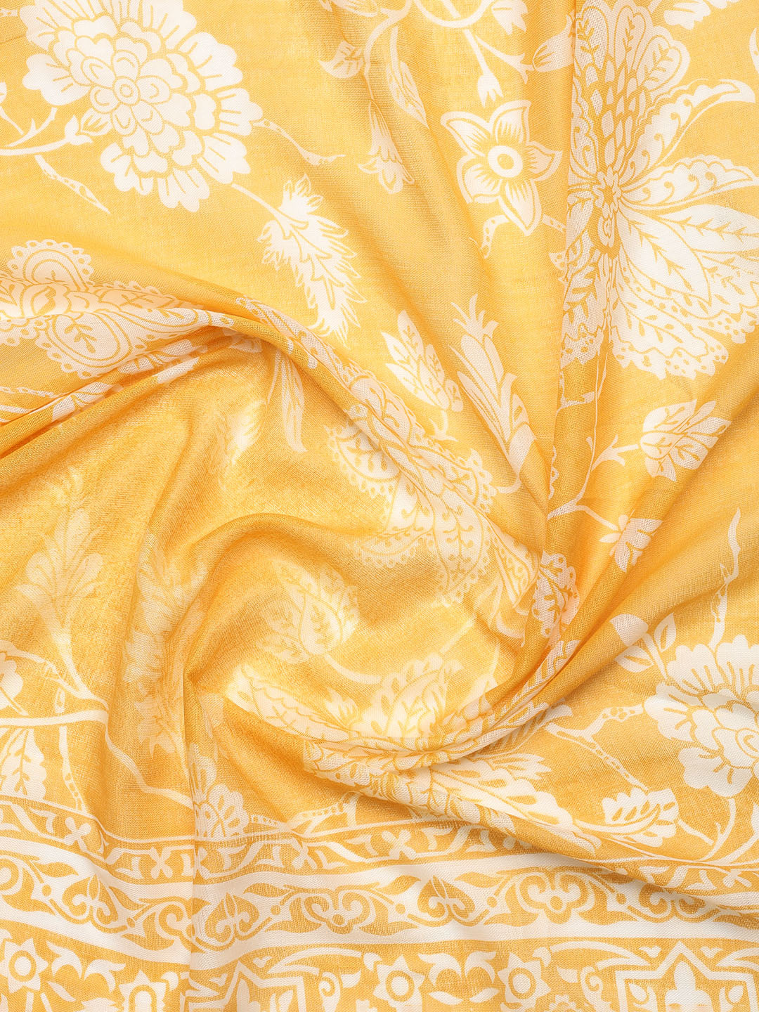 Printed Cotton Blend Unstitched Suit With Dupatta