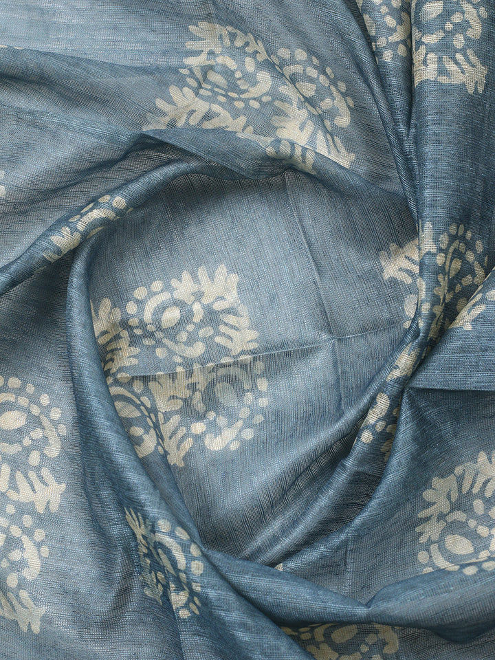 Embroidered Chanderi Unstitched Suit With Pant &amp; Dupatta