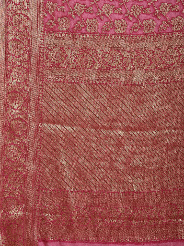 Zari Border Woven Chiffon Saree