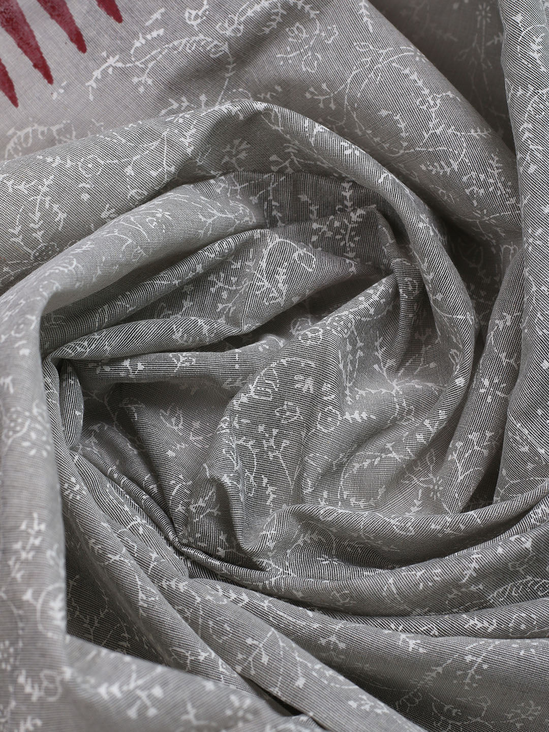 Patch Neck Cotton Blend Unstitched Suit With Dupatta