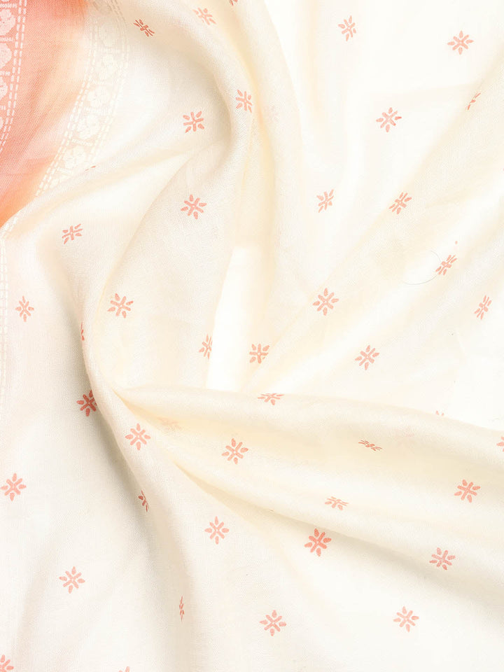 Neck Embroidered Cotton Blend Unstitched Suit With Dupatta