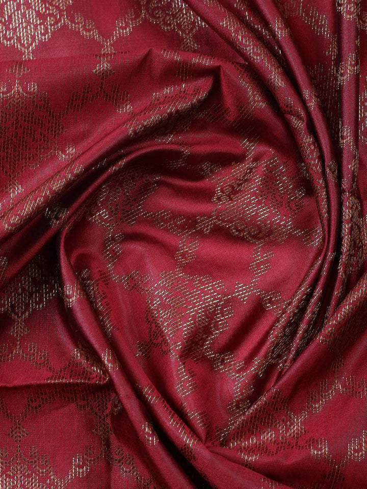 Woven Design Chanderi Unstitched Suit With Pant &amp; Dupatta