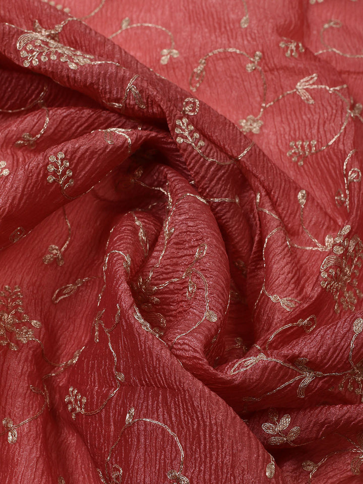 Woven Design Chanderi Unstitched Suit With Pant &amp; Dupatta
