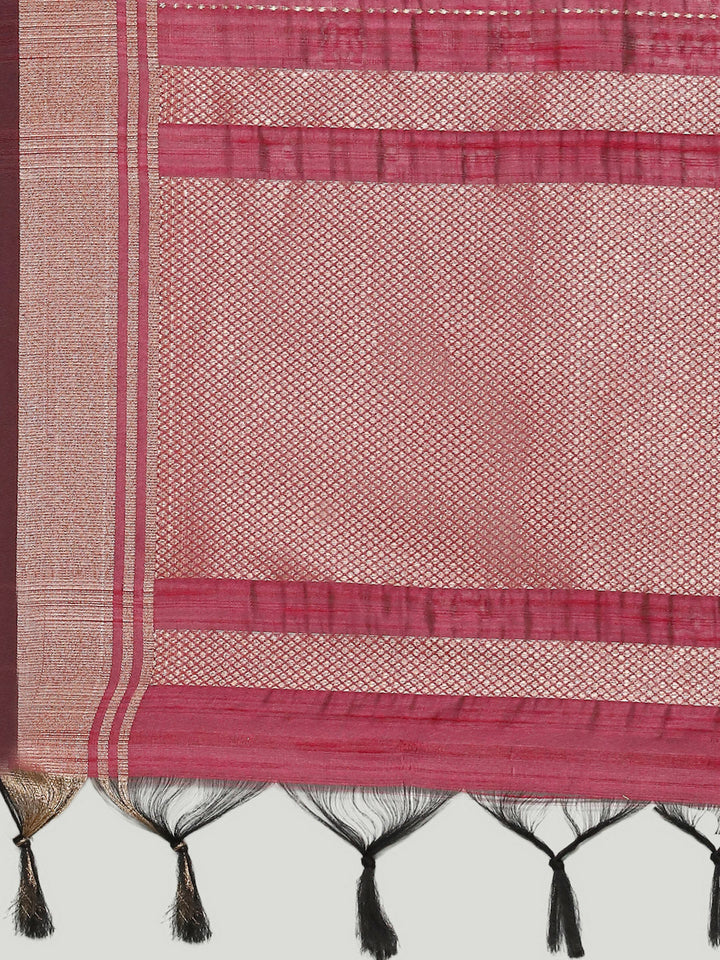 Embroidered Border Booti Art Silk Saree