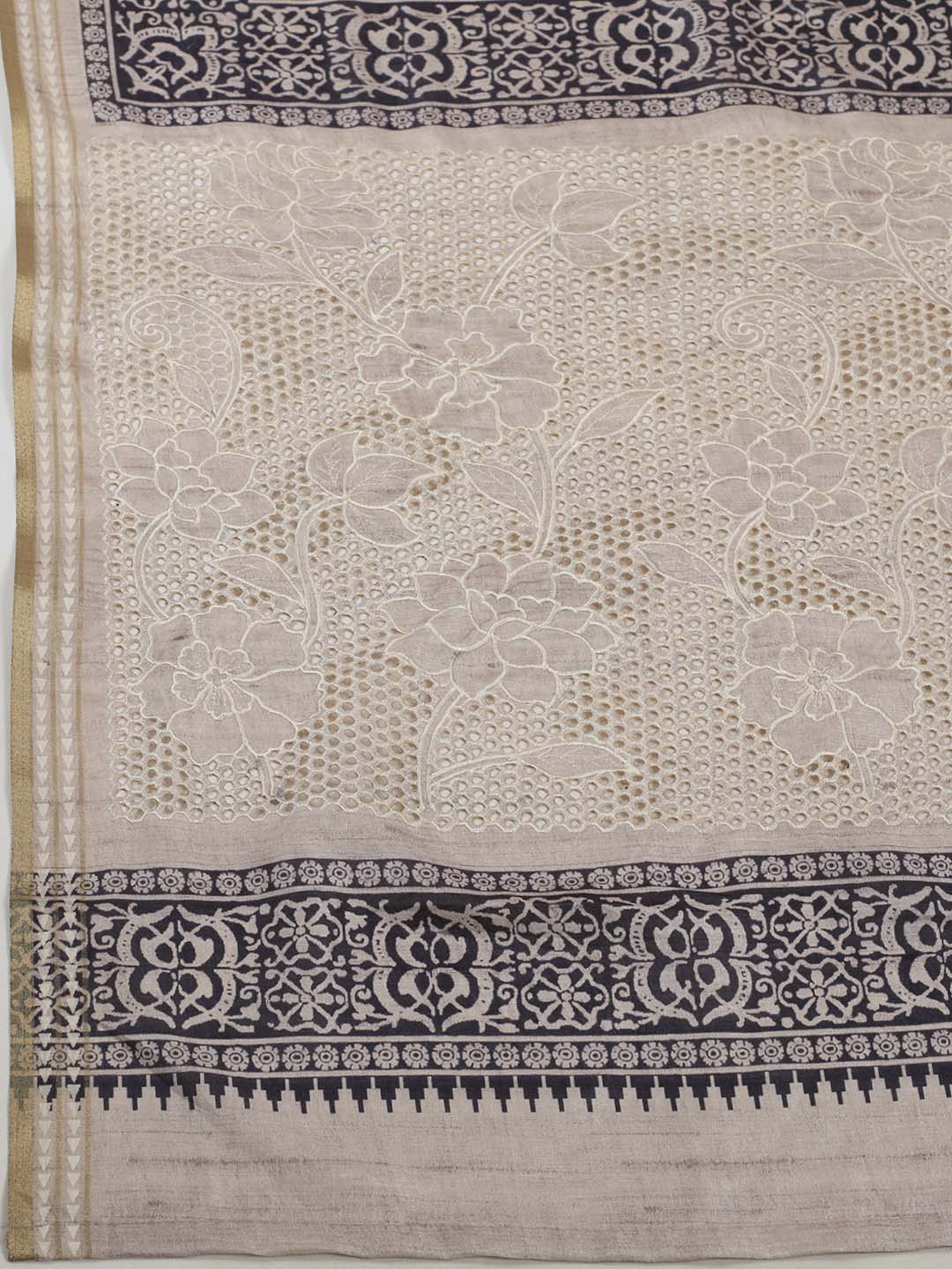 Printed Tussar Saree