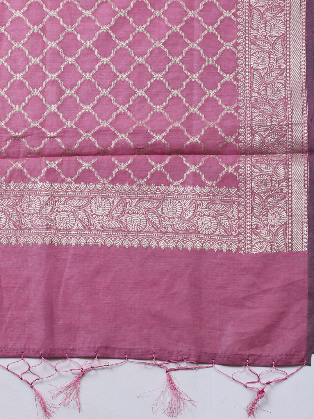 Banarasi Chanderi Unstitched Suit With Pant &amp; Dupatta