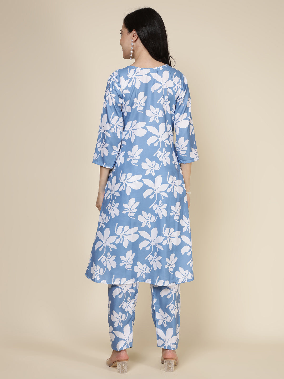 Printed Cotton Blend Kurta With Pants