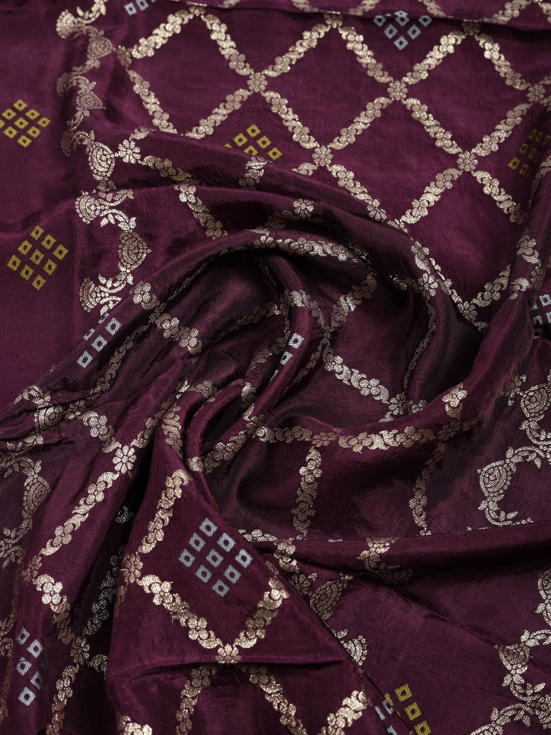 Embroidered Chanderi Unstitched Suit With Pant &amp; Dupatta