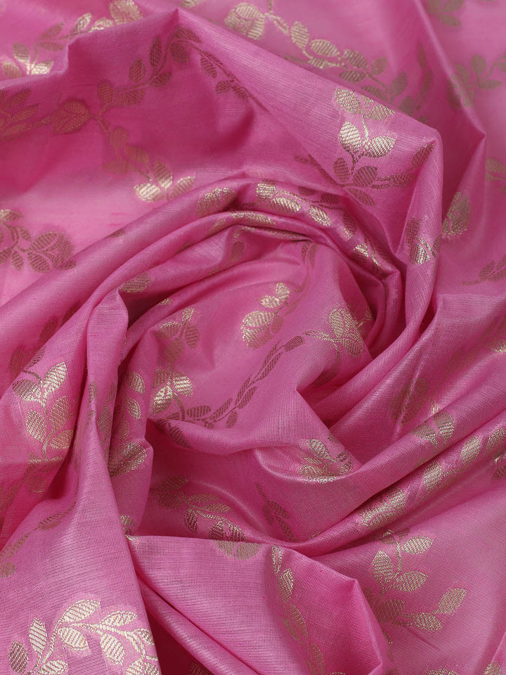 Woven Design Chanderi Unstitched Suit With Pant &amp; Dupatta