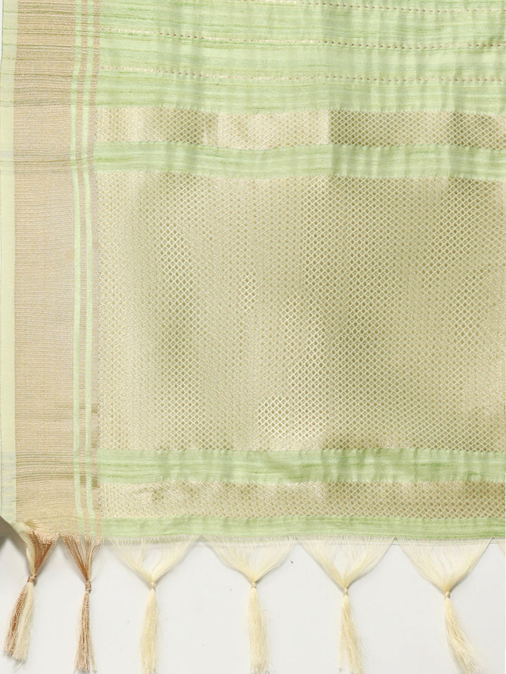 Embroidered Border Booti Art Silk Saree