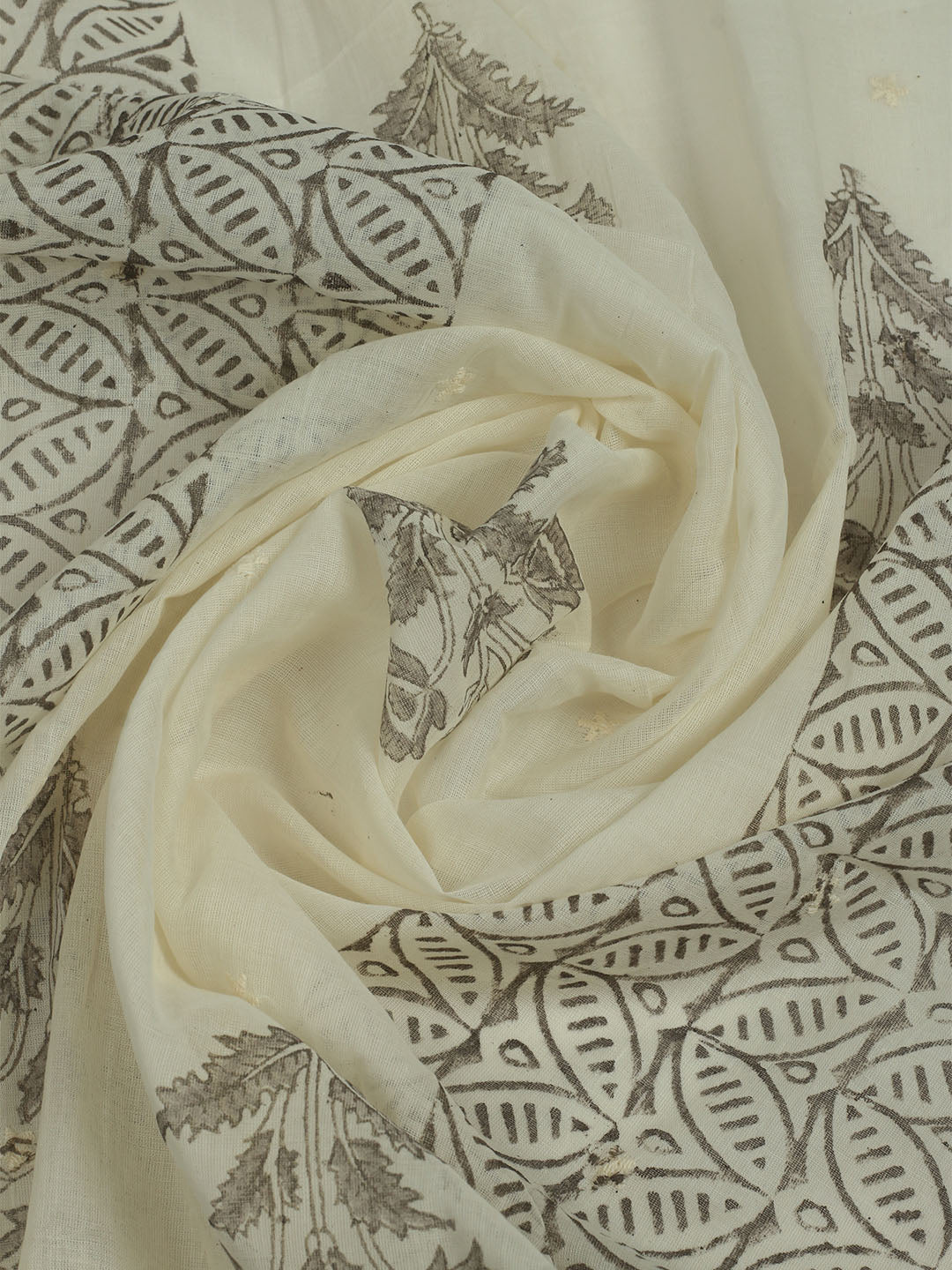 Printed Cotton Unstitched Suits Printed Suit With Pant &amp; Dupatta
