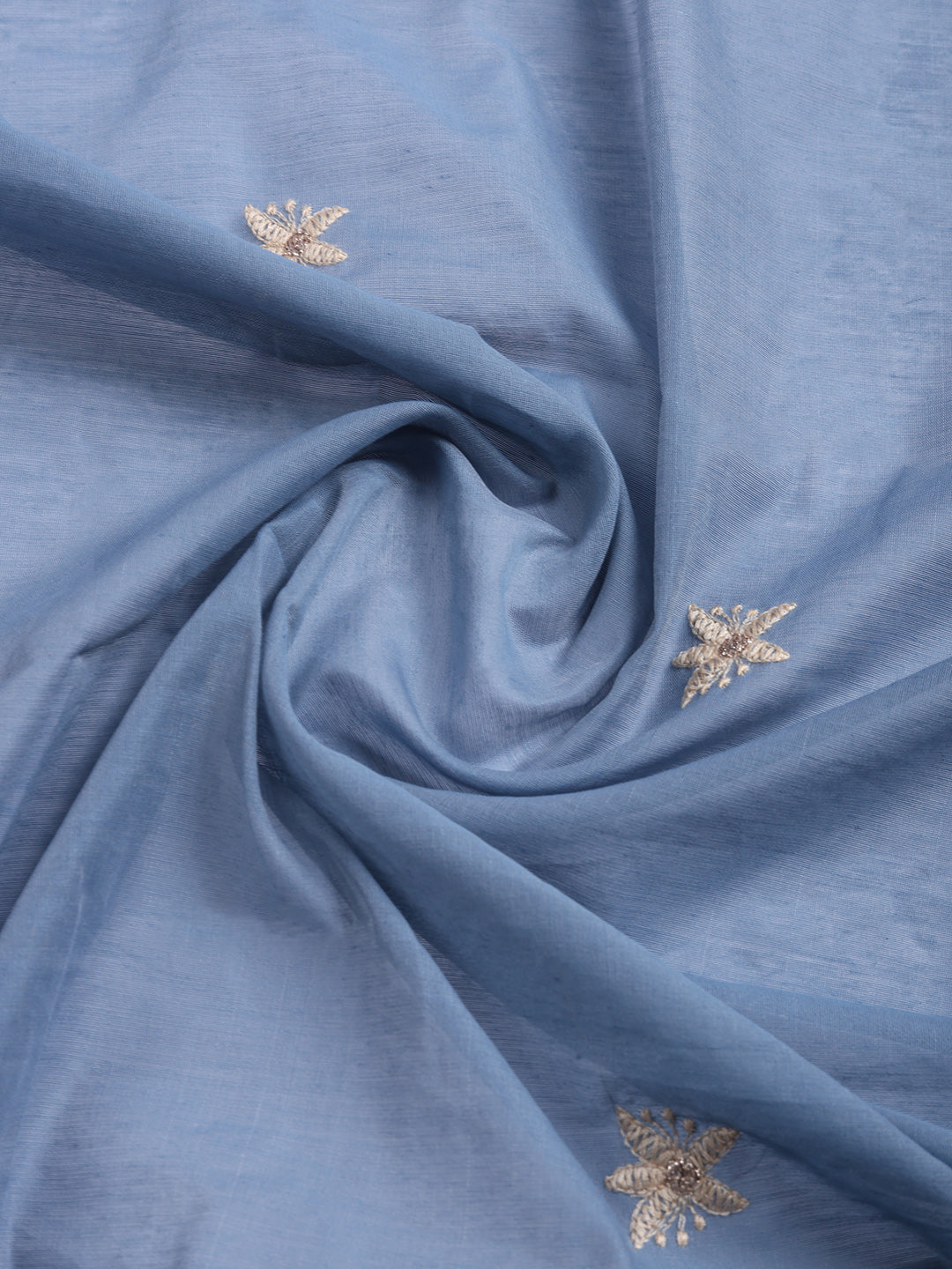 Embroidered Cotton Blend Unstitched Suit With Pant &amp; Dupatta