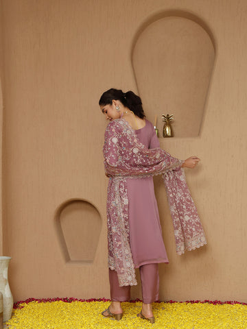 Embroidery Art Chiffon Unstitched Suit With Dupatta