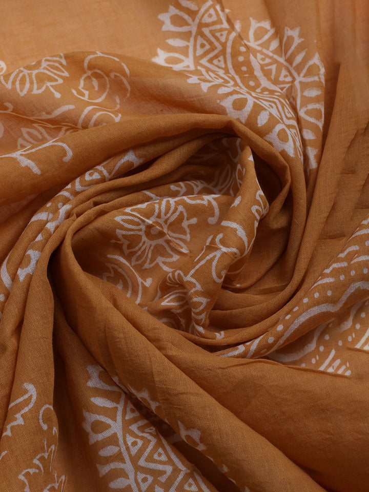 Printed Cotton Blend Unstitched Kurta With Pant &amp; Dupatta