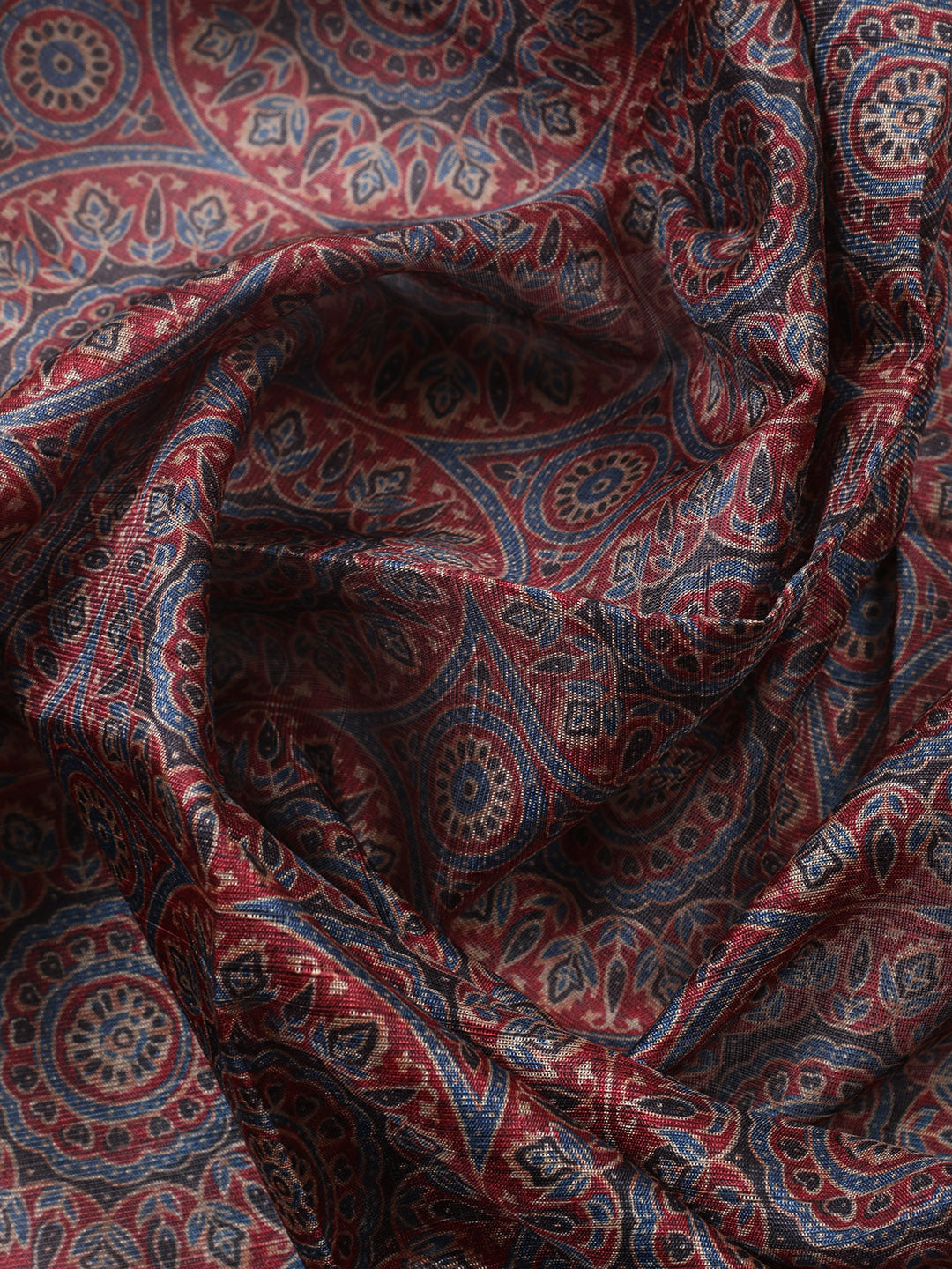 Embroidered Cotton Blend Unstitched Suit With Pant &amp; Dupatta