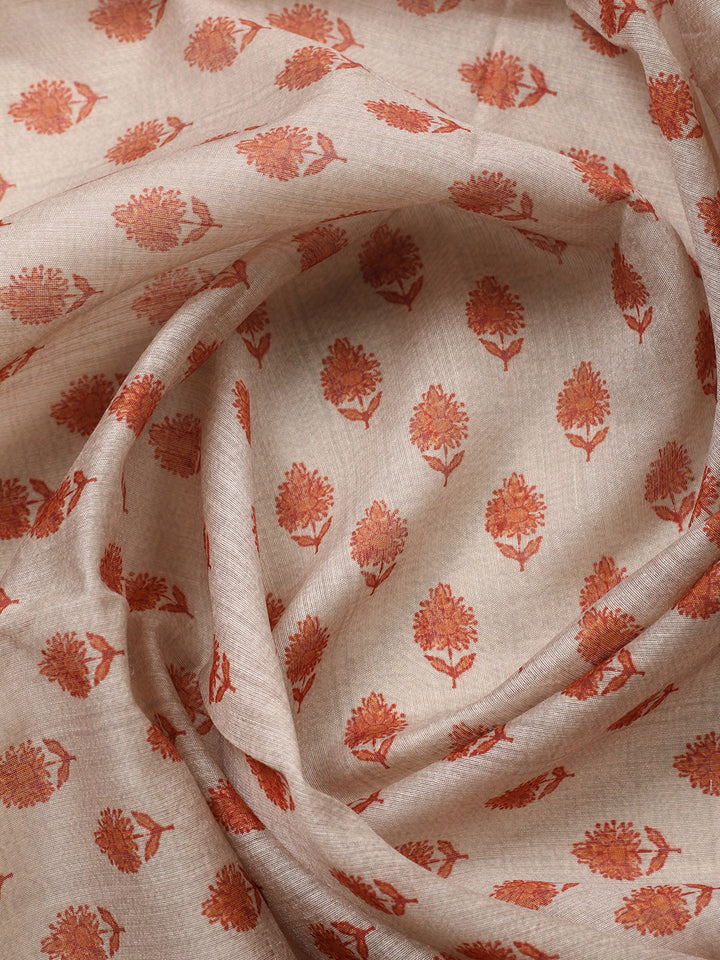 Printed Cotton Blend Unstitched Suit With Pant &amp; Dupatta