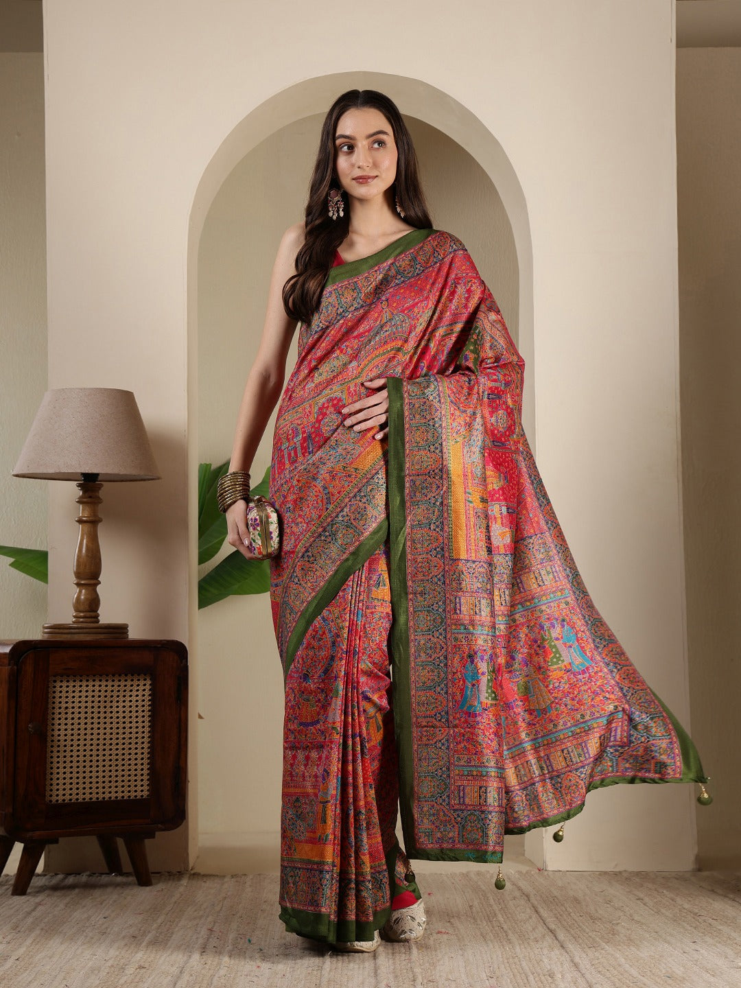 Digital Printed Art Silk Saree