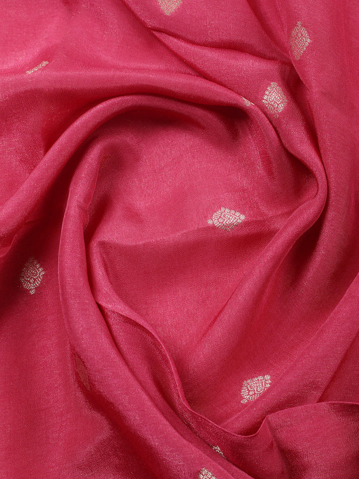 Woven Design Chanderi Unstitched Suit With Pant &amp; Dupatta