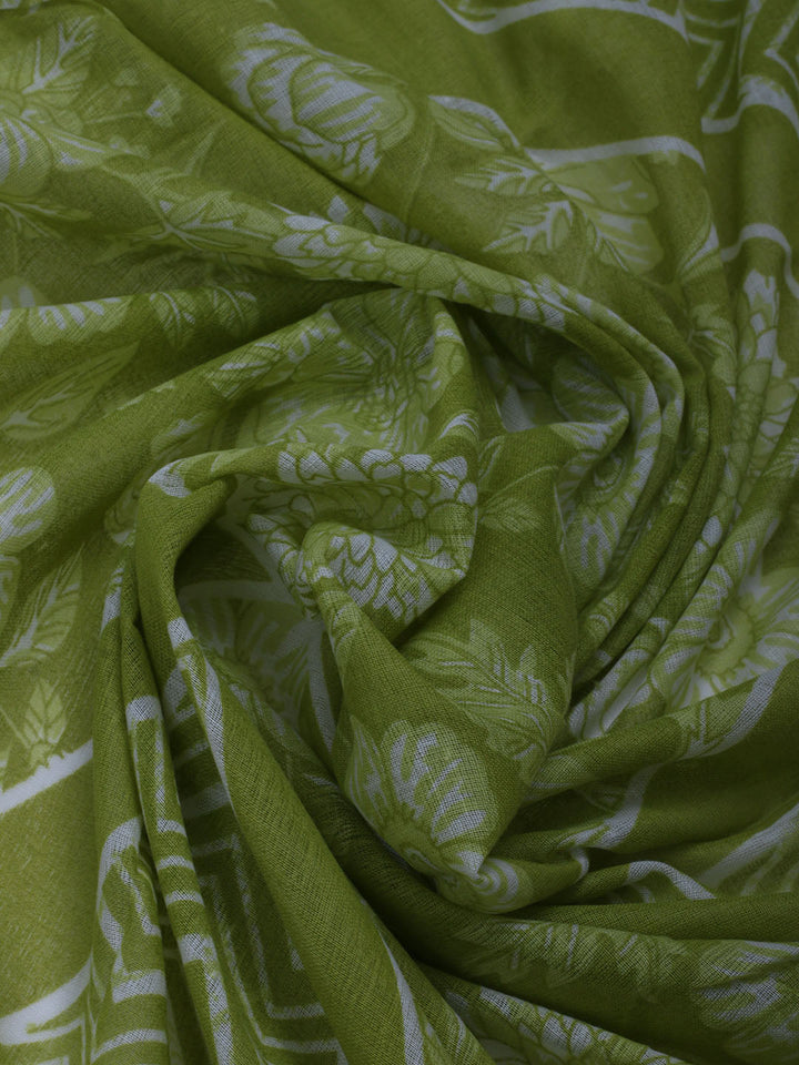 Printed Cotton Blend Unstitched Suit With Dupatta