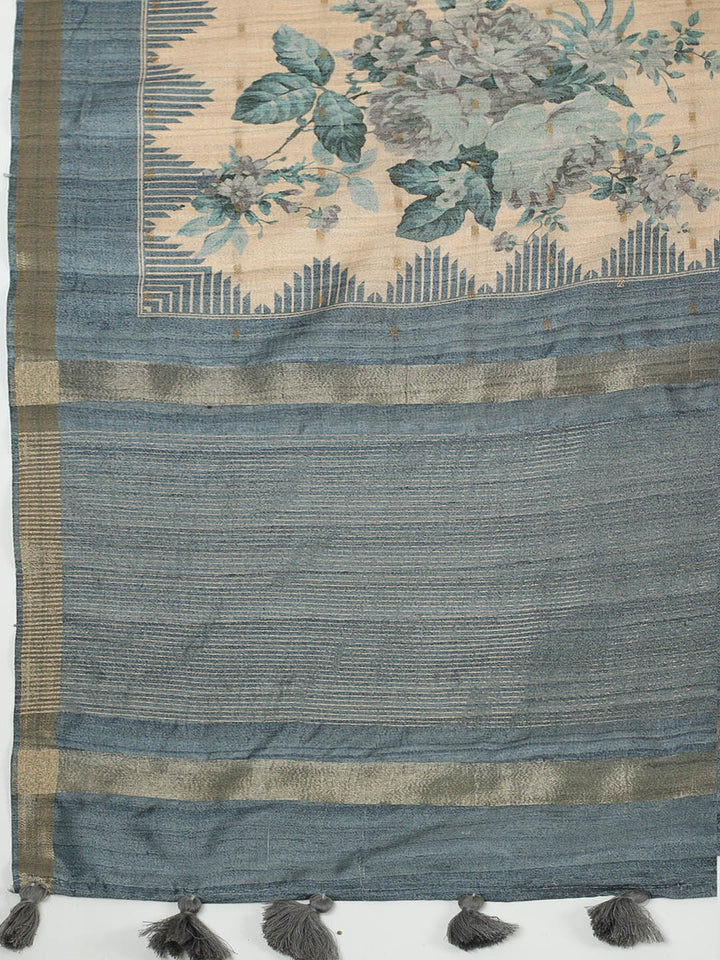 Digital Floral Printed Art Silk Saree