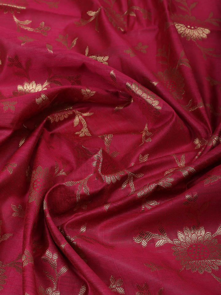 Woven Design Chanderi Unstitched Suit With Pant &amp; Dupatta