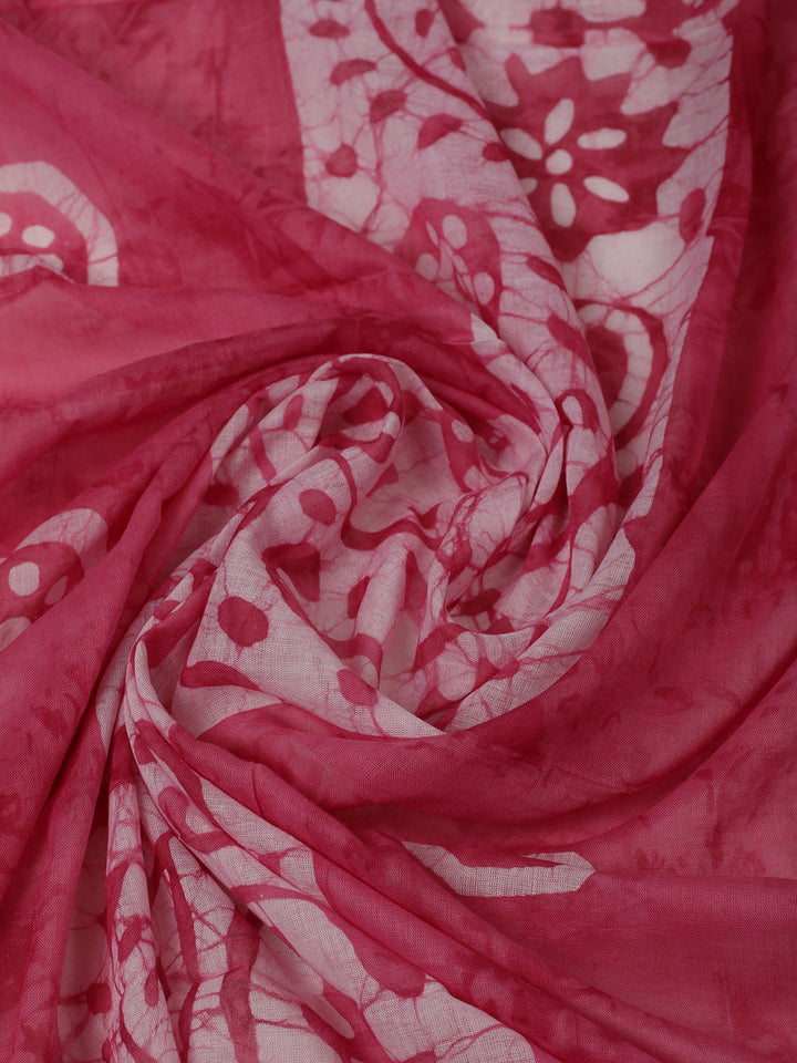 Printed Cotton Unstitched Suit With Pant &amp; Dupatta