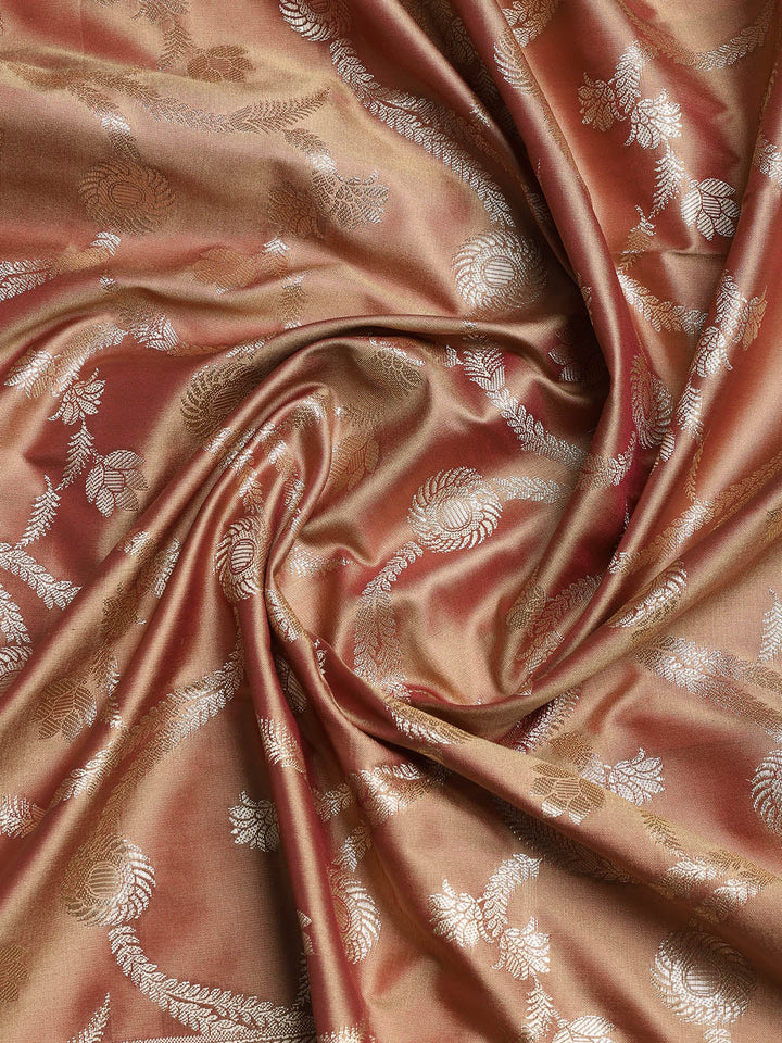 Woven Banarasi Chanderi Unstitched Suit With Dupatta